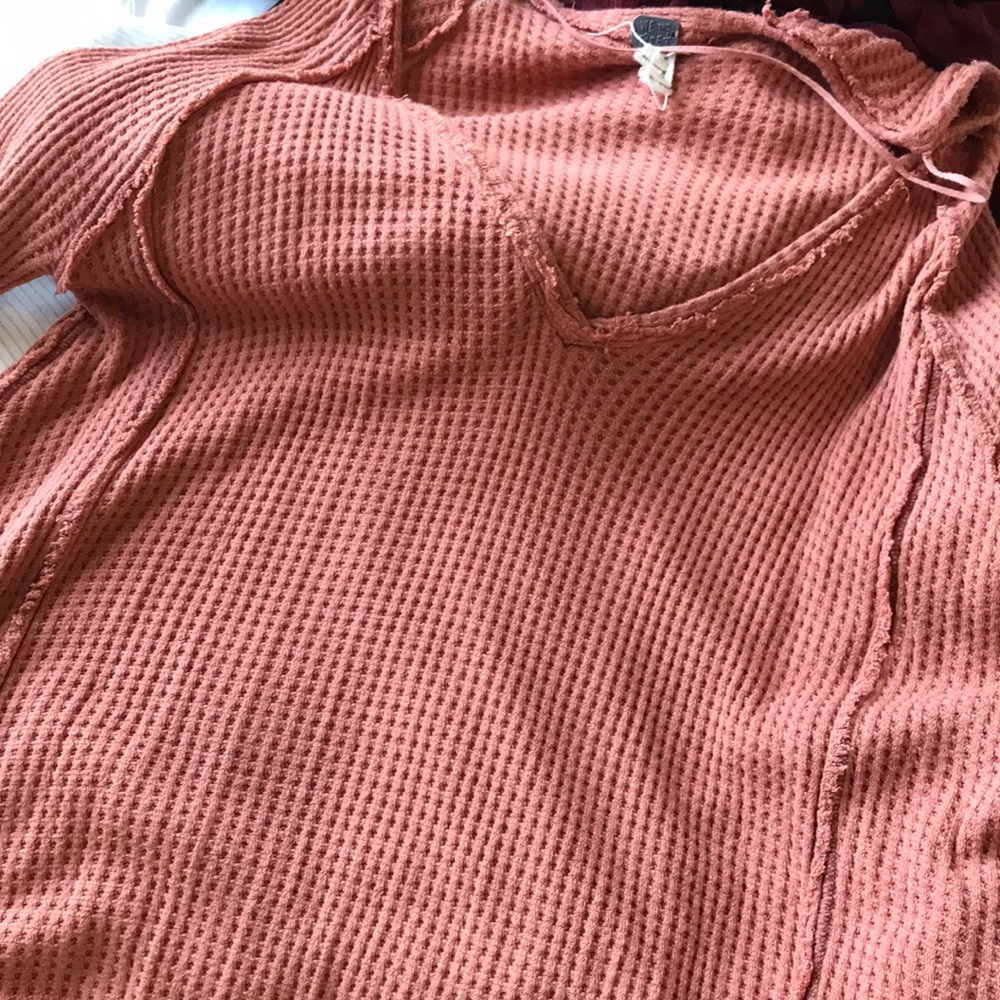Free people waffle knit long sleeve